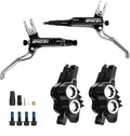 Hydraulic Disc Brake Set, 4-Piston Hydraulic Brake Kit with Ceramic Brake Pads for Mountain Bike（Pre-Bled, Front 800mm and Rear 1550mm）